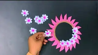 Beautiful Pink Flower Wall Hanging / Paper Crafts ideas / For Home Decor