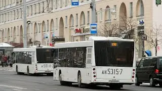 Минск, поездка в автобусе МАЗ-203.065,г/№ АК 5315-7, марш.175с (30.01.2026)
