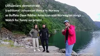 FUNNY Lithuanian Dancing SURPRISE in Norway to American Fiddle Music and Norwegian Music