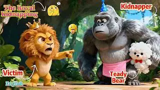 Lion's Teddy Bear Kidnapped | New Year Gift | Animated Stories | English Cartoon | PunToon Kids