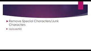 Core Java - Remove Special Characters From String