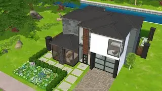 Modern home - square rooms build | The Sims Mobile