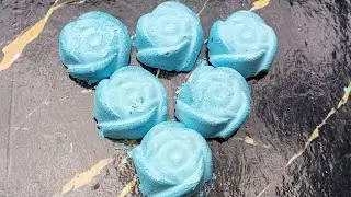 Cyan Dyed Reformed Gym Chalk Roses Crush | ASMR | Oddly Satisfying | Sleep Aid | Stress Relief 