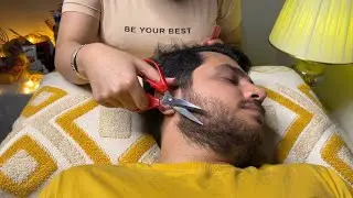 99.99% of You will Sleep to this ASMR🤫Face Massage & Beard Trimming