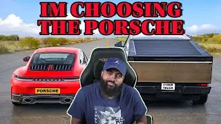 PORSCHE 911 V CYBER TRUCK DRAG RACE (REACTION)