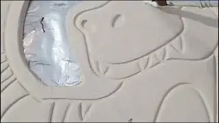 The creation of Dinosaur Wall decoration #madeinireland #walldecoration #dinosaur 