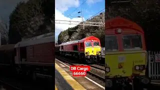 DB Cargo 66660 thundering past Coseley to Toton Up Sidings #dbcargo