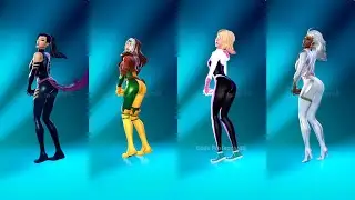 Fortnite Just a Girl Emote With Psylocke Rogue Gwen Stacy Storm Skin Thicc 🍑😍😱 Who Won ?