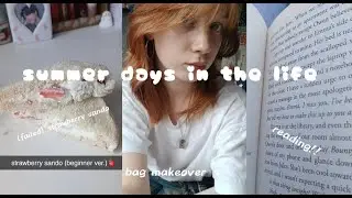 ˙꒷ 🍰 .summer days in my life|| strawberry sando, bag makeover, cuddling with my rabbit, fangirling