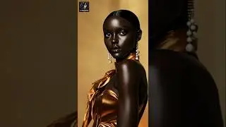 Black beauty in golden dress inspired by Anok Yai #fashion #anokyai #runway