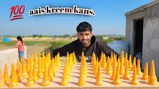100  ice cream corn par 20 kilo wajan experiment video | EV Hacks100