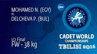 1/2 FW - 38 kg: P. DELCHEVA (BUL) df. N. MOHAMED (EGY), 8-0