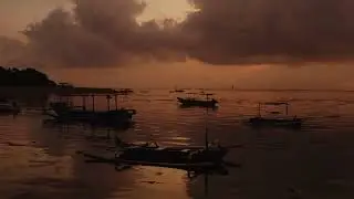 Beautiful Sunset, Sea, Mountain, Horizon, Boats, Background Music and Video