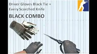 Driver Gloves Black Tie + All Scorched Knife | BLACK COMBO | CS2 Showcase