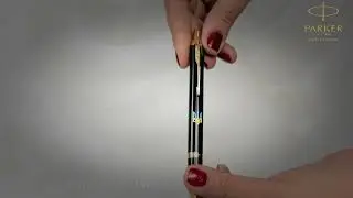 Ручка кулькова Parker IM UKRAINE Black GT BP Тризуб синьо-жовт. 22032_T0016u