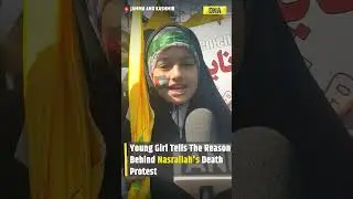 Children Hold Protest in J&K Against Killing Of Hezbollah Leader Nasrallah #hezbolla #jammukashmir