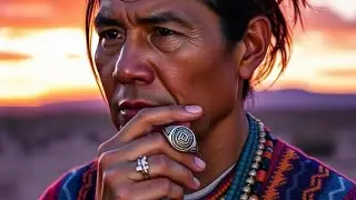 Native American Hopi Man in a Maze Ring  Sterling Sliver and Gold 14k #american #vintage #life #gold
