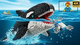 The LEGO City Research Drone Got Eaten by a Killer Whale! 🐋🚁💥
