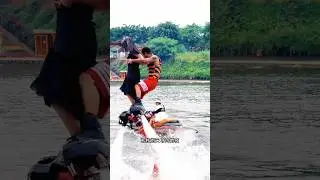 Flyboard ride is so fun 😲😱 water jet fly on water #flyboard