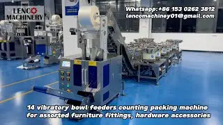 14 vibratory bowl feeders counting packaging machine for assorted door furniture fittings, hardware