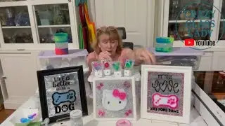 Dog lovers art ideas! Combining molds with crushed glass & epoxy resin art. Into Resin molds!