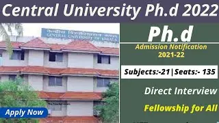 Central University PhD Admission 2022 | latest phd admission notification 2022-23 @theteacherexam