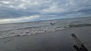 2024 Lake Erie Bluffs with Tyla, calm waves crashing SOUND ON
