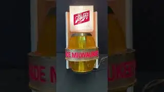 Schlitz Beer rotating light up barrel / keg lamp