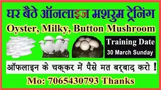 Online Mushroom Training ! ऑफलाइन के चक्कर में पैसे मत बर्बाद करो ! अप्रैल से फीस बढ़ जायेगा !