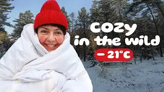 I Woke Up in the Middle of a Snowy Forest -21°C | Winter Life in Finland