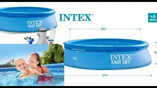 Бассейн надувной Intex 28108  Easy Set Диаметр 244 x Высота 61см обзор
