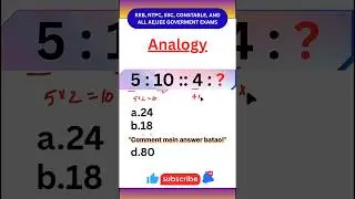 Reasoning Analogy | Number Analogy | Analogy Reasoning Tricks | HMSclasses #reasoning #shorts