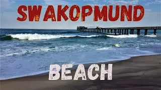 Sunny day Swakopmund town beach, west Atlantic coast of Namibia in southern Africa