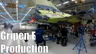 Peek at Gripen E  Jet Fighter Production - Engine Installation And More