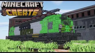 How to Build a Simple Green Cargo Vectron Locomotive | Minecraft Create Mod Train Tutorial 🚂