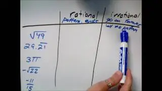 Identifying numbers as rational or irrational