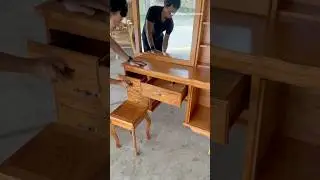 DIY Hidden Drawer Makeup Table #videos #furniture #wood #virals #diy #money #woodworking