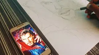 how to draw Dr strange easy outline drawing