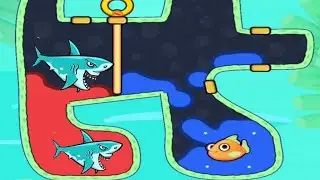 Save the fish // pull pin save fish mini game // rescue fish noob vs pro save cute fish max level