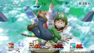 Mario amiibo fight in Peach's Castle!