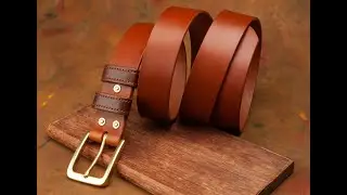 Brown Belt with Brass Buckle