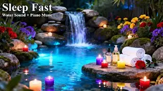 Sleep Instantly with Blue Waterfall & Spa Candles | Deep Sleep, Calm Mind