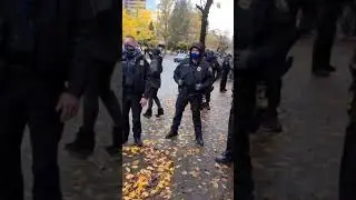 BLM activist curses out @PortlandPolice sergeant at downtown Antifa protest.