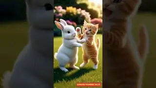 cute rabbit and cat | #cat #rabbit #funnyanimals