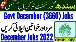 sindh govt jobs 2022 !! today sindh jobs !! all sindh bharti !! latest December sindh job