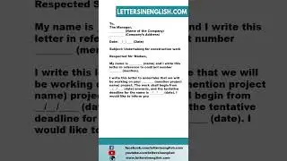 Undertaking Letter for Construction Work