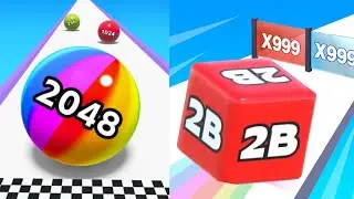 Jelly Run 2048 Infinity vs Epic Ball Run 2048 3D Satisfying vs Jelly Race Number Game #ballgamezone