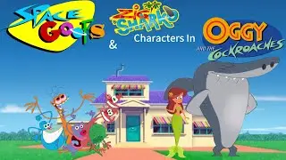 Space Goofs & Zig And Sharko Characters In Oggy And The Cockroaches