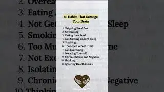 🧠 10 Daily Habits That Are Destroying Your Brain #brainhealth #stopbadhabits #wellnesstips #shorts