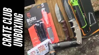 Crate Club Unboxing: 3 Knives, Survival Food, Saw, Bushcraft Grill, 🔥 Fire Starter 🔥 + More